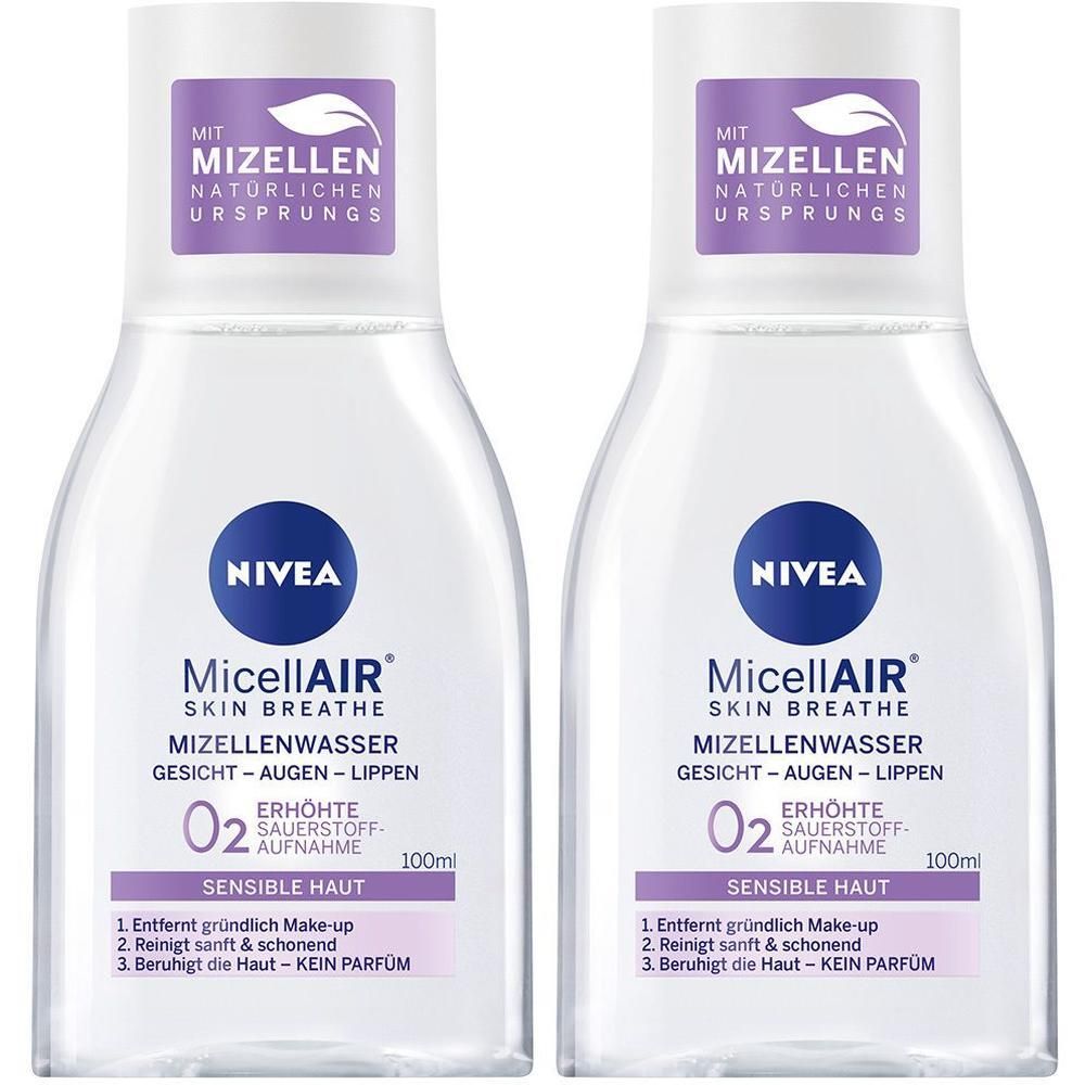Nivea Micellair Skin Breathe Mizellenwass.sen.Haut 2x 2x100 ml Flüssigkeit