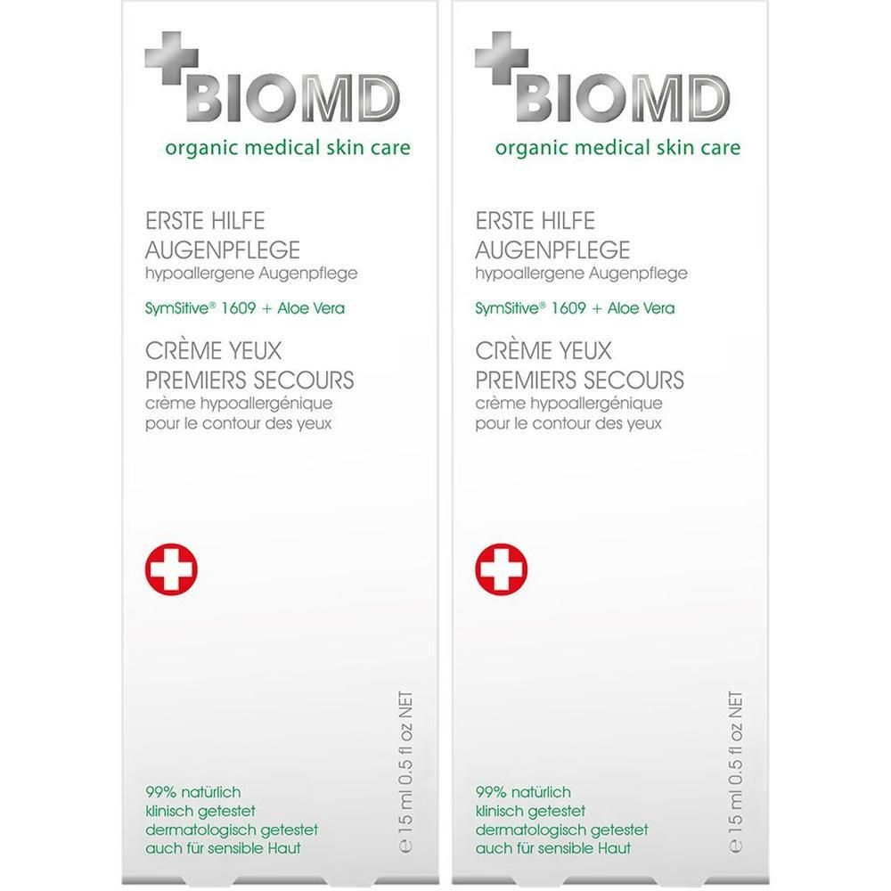 BioMD Erste Hilfe hypoallergene Augenpflege Creme 2x 2x15 ml