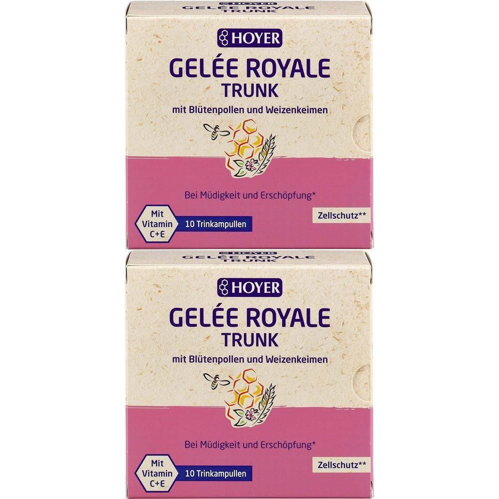 Hoyer Gelee Royale+Blütenpollen+Weizenk.Trinkamp. 2x 2x10x10 ml Trinkampullen
