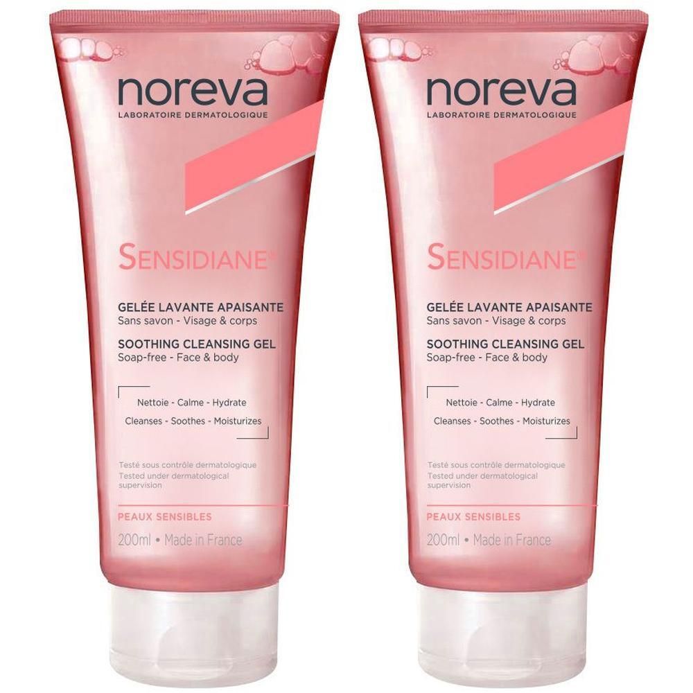 Noreva Sensidiane beruhigendes Reinigungsgel 2x 2x200 ml Gel