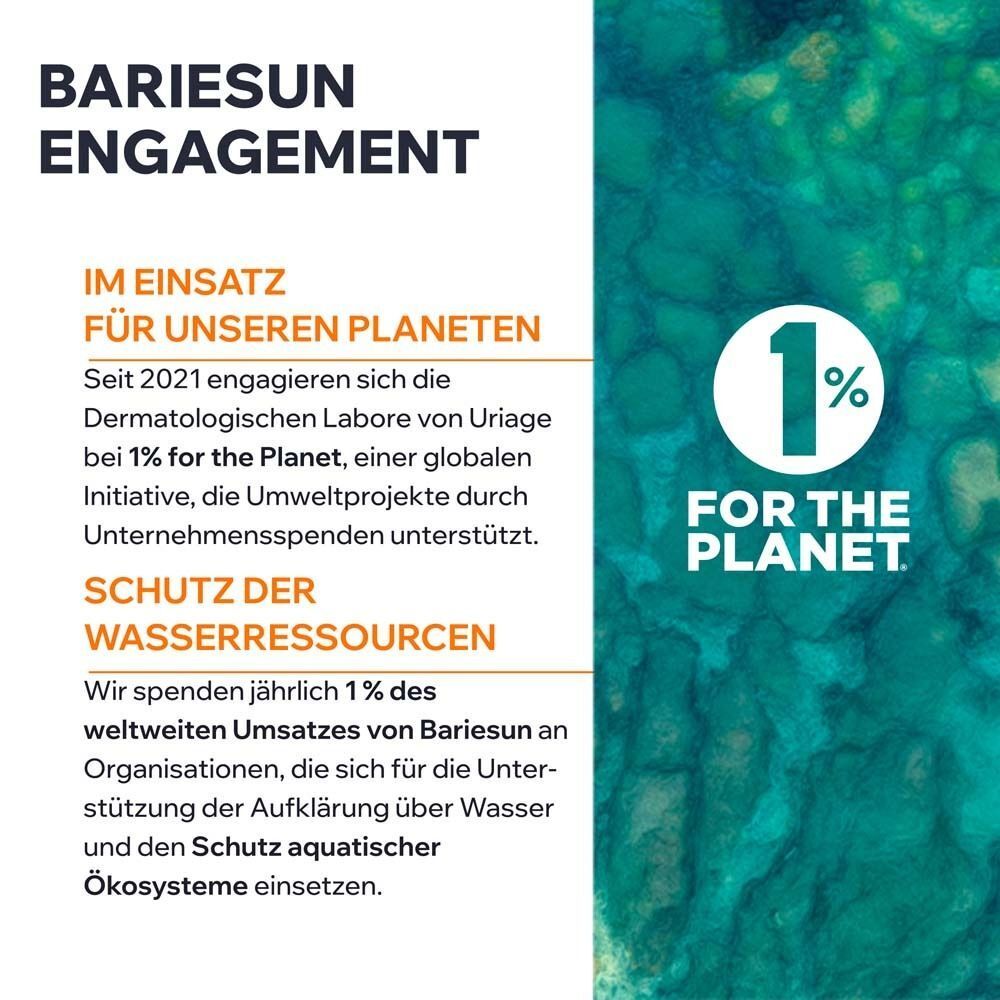 Text über das Engagement von Uriage. 1% der weltweiten Umsätze von Bariésun für Organisationen.