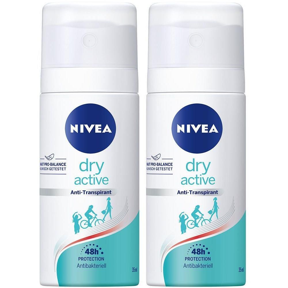Nivea DEO Spray dry active mini 2x 2x35 ml Deospray
