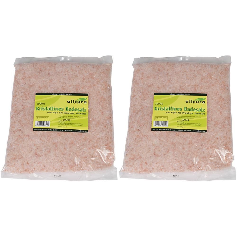 Kristallines Badesalz v.Fuße d.Himalaya 2x 2x1000 g Salz