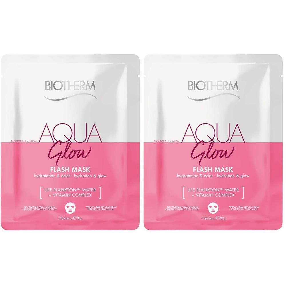 Biotherm Aqua Super Mask Glow Tuchmaske 2x 2x35 ml Gesichtsmaske