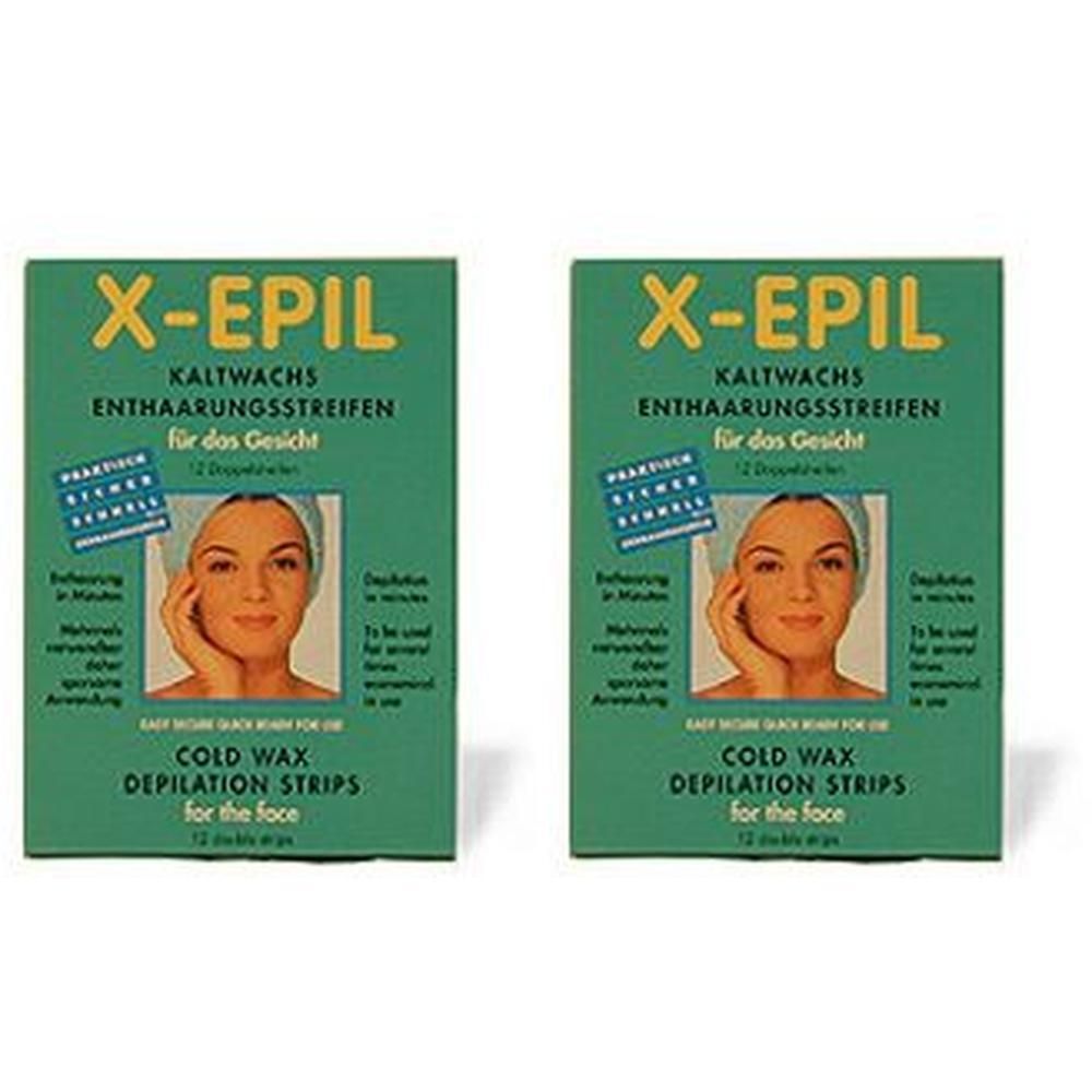 X-Epil Kaltwachsstreifen f.d.Gesicht 2x 2x12 St Streifen
