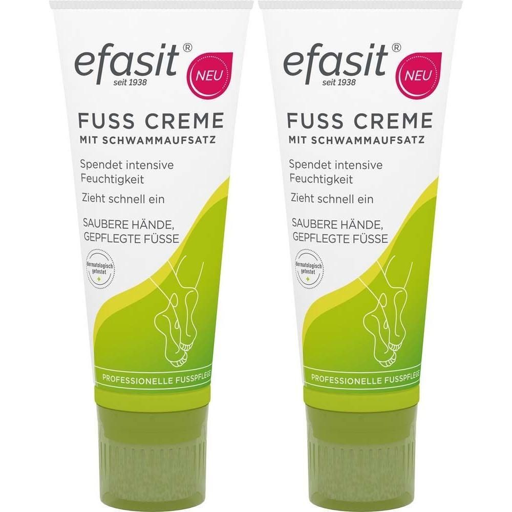 Efasit Fuß Creme mit Schwammaufsatz 2x 2x75 ml