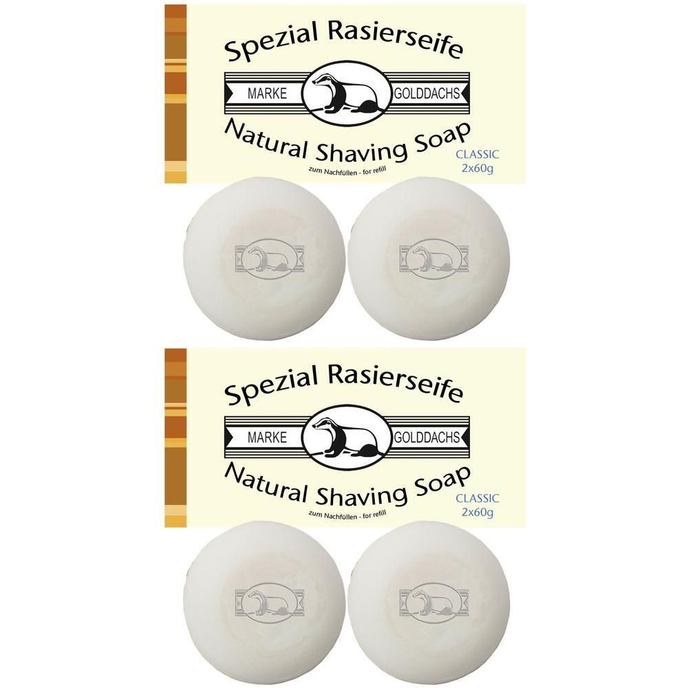 Rasierseife Classic 2er Pack Golddachs 2x 2x2x60 g Seife