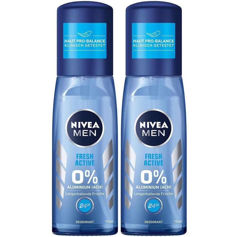 Nivea MEN Deo Zerstäuber fresh active 2x 2x75 ml Spray