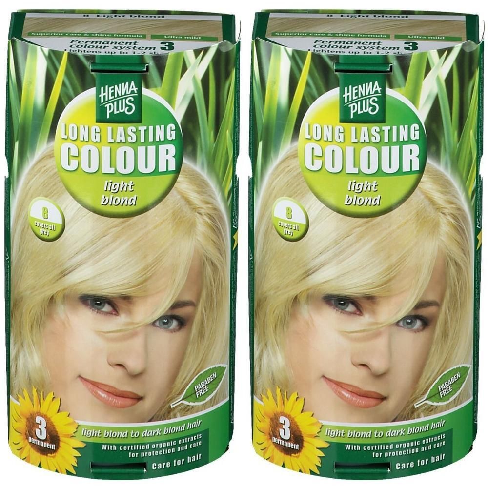 Hennaplus Long Lasting light blond 8 2x 2x100 ml Flüssigkeit
