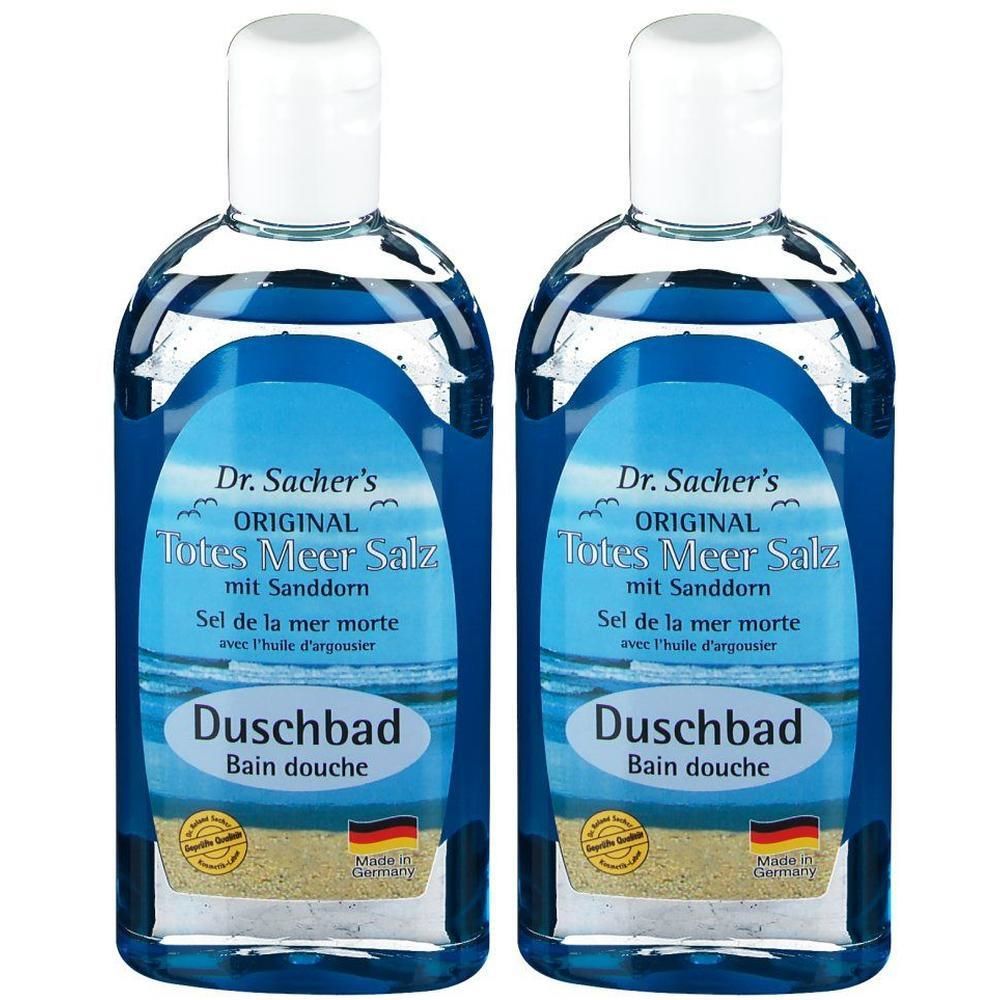 Totes Meer Salz Duschbad m.Sanddornöl 2x 2x250 ml Duschgel