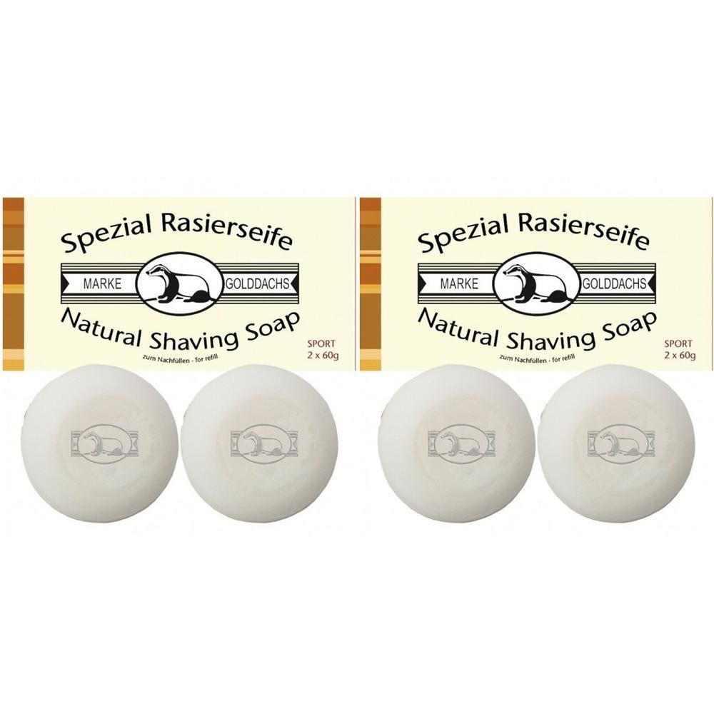 Rasierseife Sport 2er Pack Golddachs 2x 2x2x60 g Seife