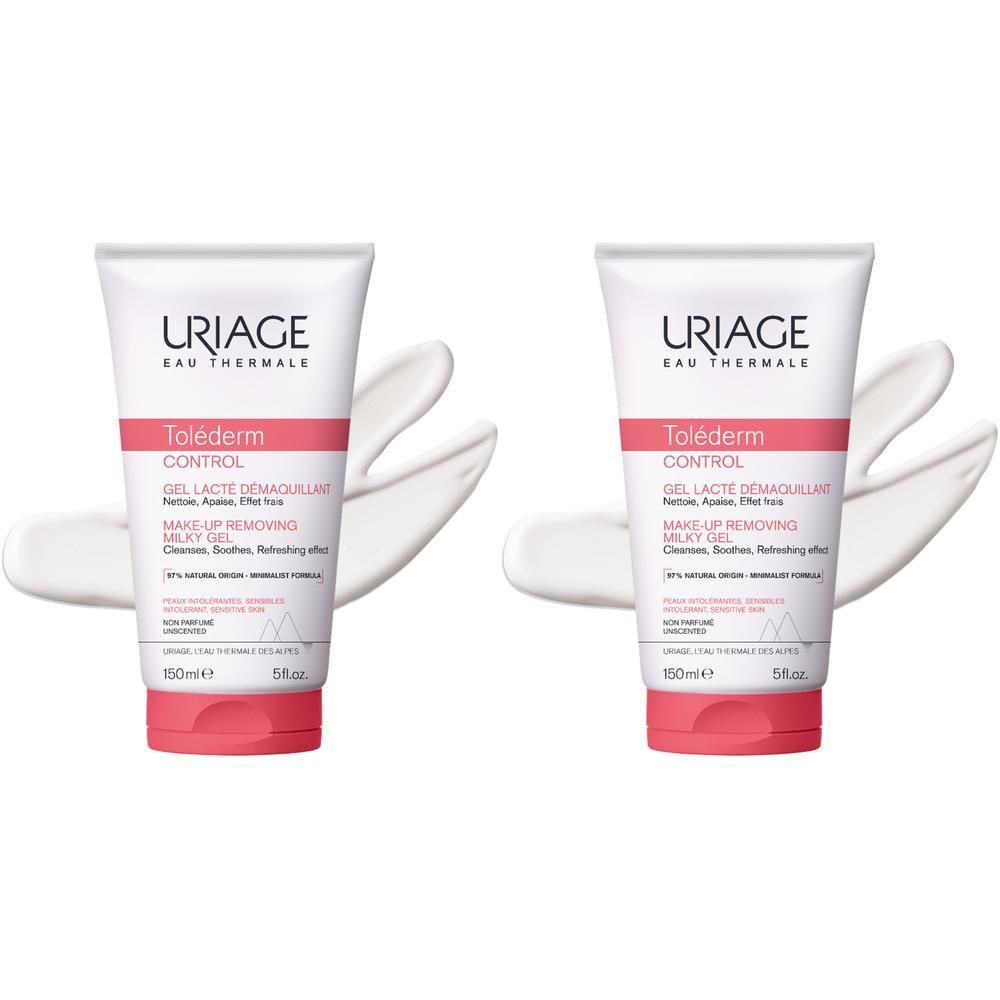 Uriage Tolederm Control Gel-Milch Make-up Entfern. 2x 2x150 ml Gel