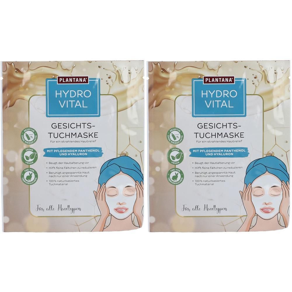 Plantana Hydrovital Ges.Tuchm.Panthenol&Hyaluron 2x 2x1 St Gesichtsmaske