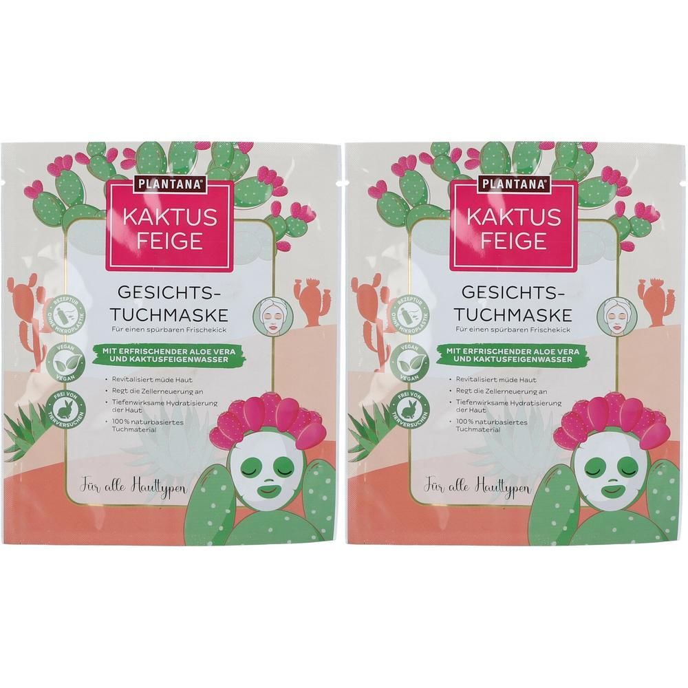 Plantana Kaktusfeige Gesichtstuchmaske m.Aloe Vera 2x 2x1 St Gesichtsmaske