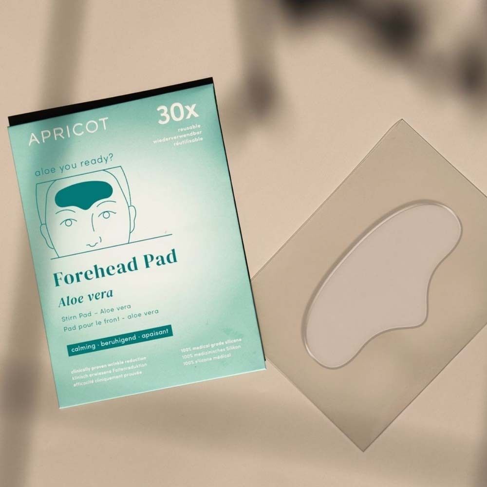 Verpackung und Stirn Pad. Marke APRICOT. 30 Stück. Produkt und Verpackung.