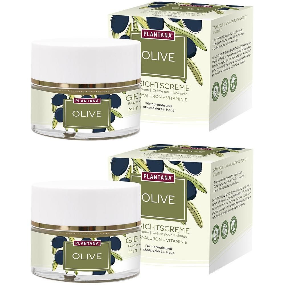Plantana Olive Gesichtscreme Hyaluron & Vitamin-E 2x 2x50 ml Creme