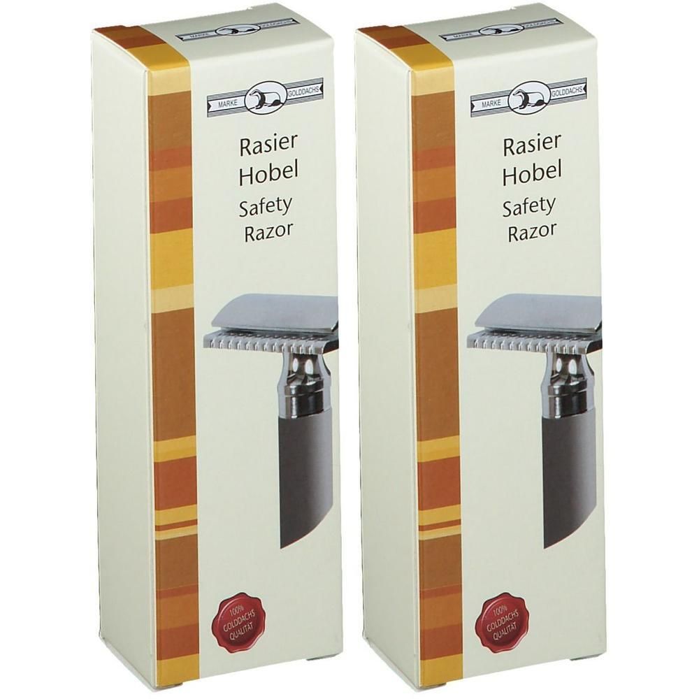 Rasierhobel titanfarben Golddachs 2x 2x1 St
