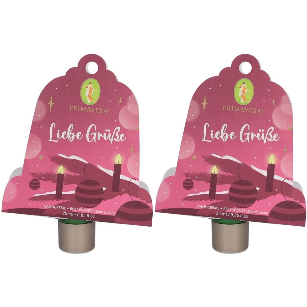 Geschenkanhänger Liebe Grüße 2x 2x25 ml Körperpflege