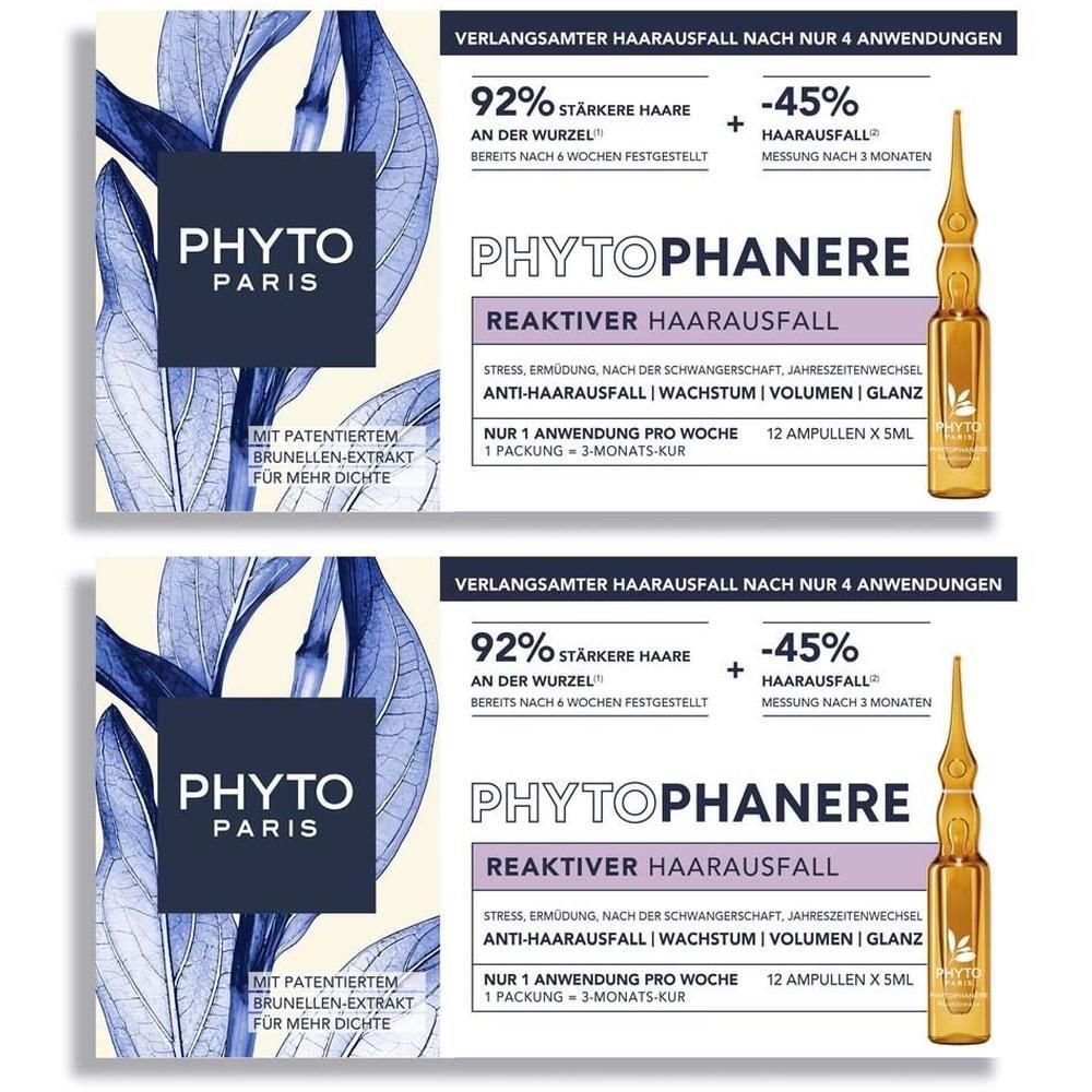 Phytophanere Kur reaktiver Haarausfall Frauen 2x 2x12x5 ml Konzentrat