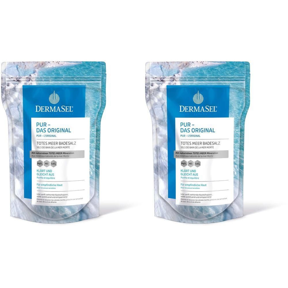 Dermasel Totes Meer Badesalz Pur 2x 2x1500 g Salz