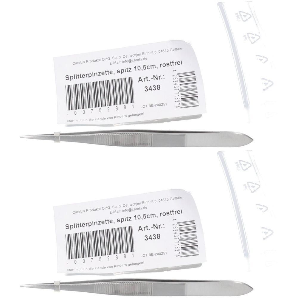 Pinzette Splitter spitz rostfrei 10,5 cm 2x 2x1 St