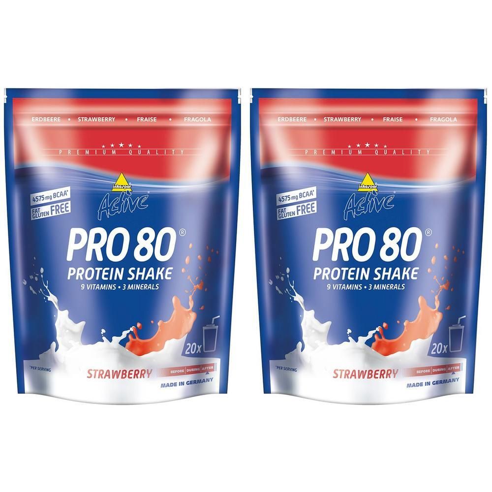 Inkospor Active Pro 80, Erdbeere, Pulver 2x 2x500 g