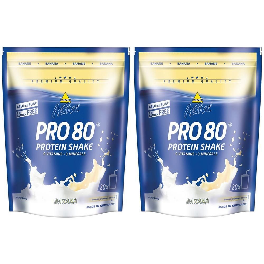 Inkospor Active Pro 80, Banane, Pulver 2x 2x500 g