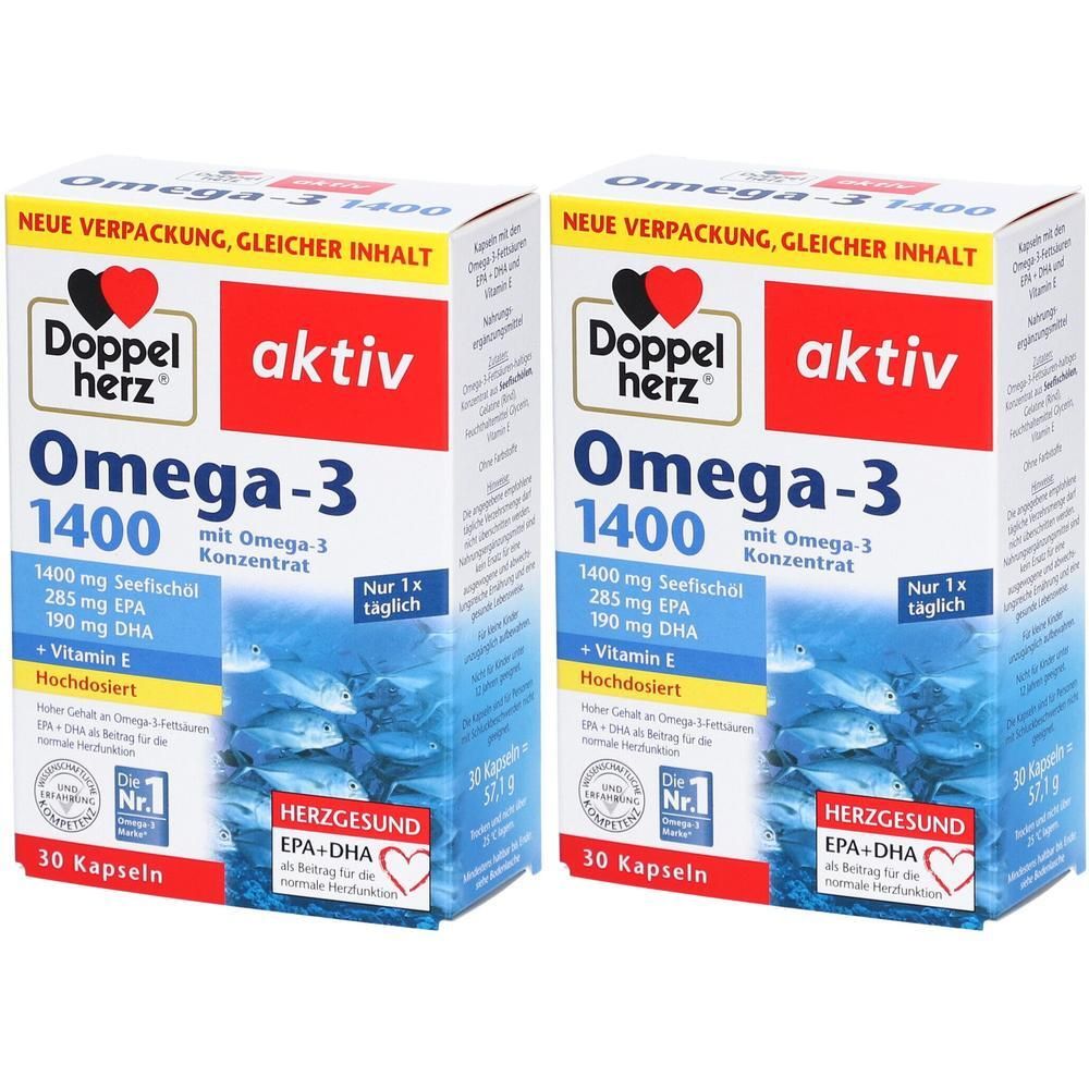 Doppelherz Omega-3 1400 30 Kps. 2x 2x30 St Kapseln