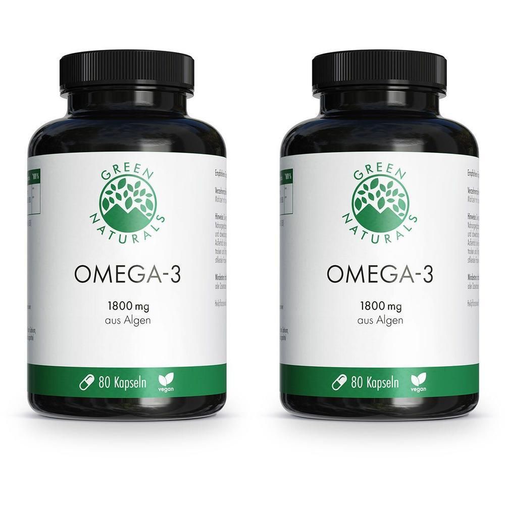 Green Naturals Omega-3 Kapseln 1835 mg vegan+DHA 2x 2x80 St