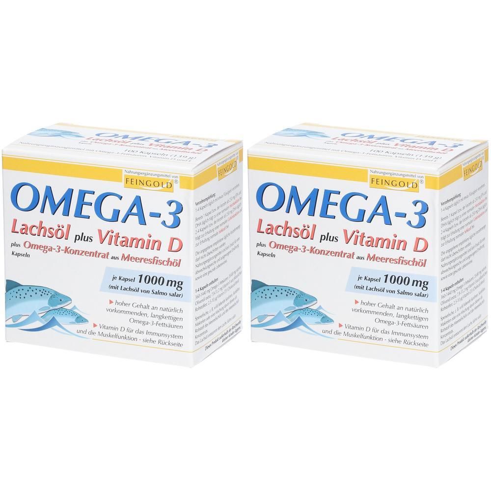 Omega-3 Lachsöl plus Vit.D Konz.Kps. 2x 2x100 St Kapseln