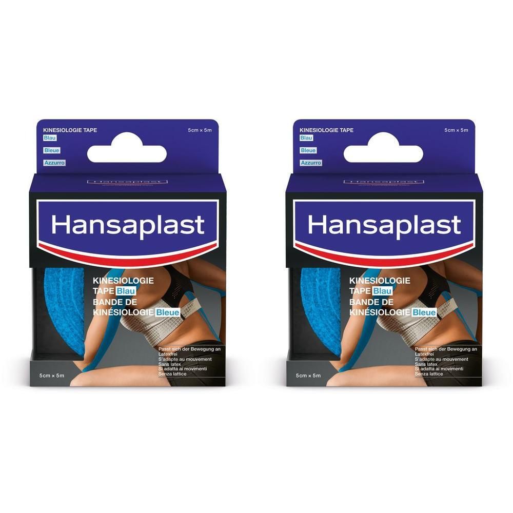 Hansaplast Sport Kinesiologie Tape 5 cmx5 m blau 2x 2x1 St Bandage(s)
