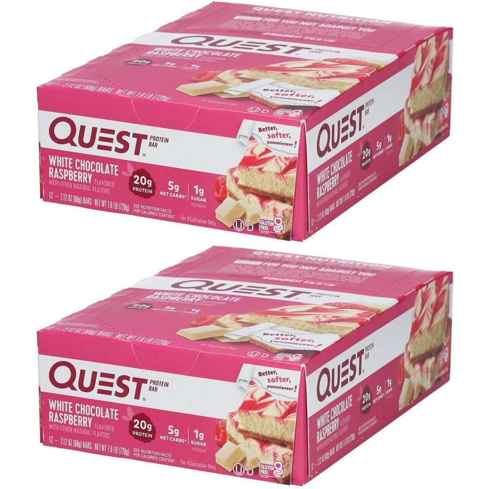 Quest Nutrition Bar, White Chocolate-Raspberry 2x 2x12x60 g