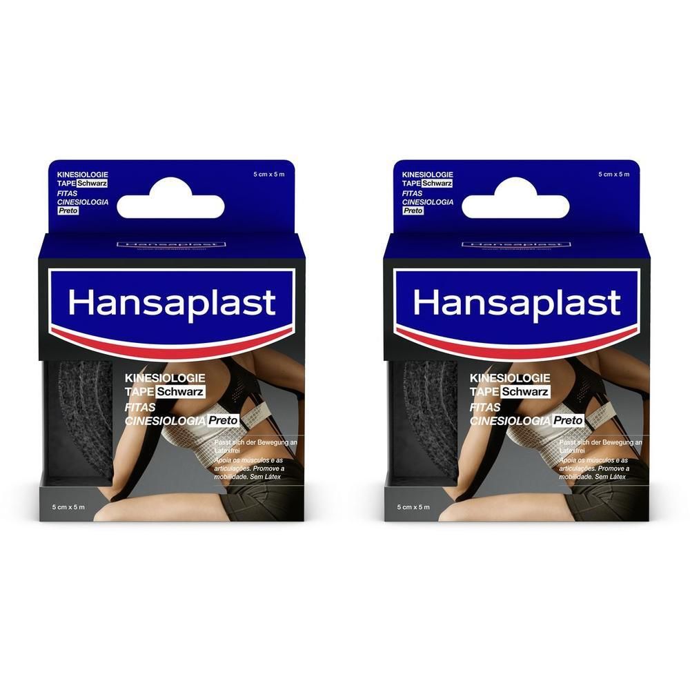 Hansaplast Sport Kinesiologie Tape 5 cmx5 m schw. 2x 2x1 St Bandage(s)