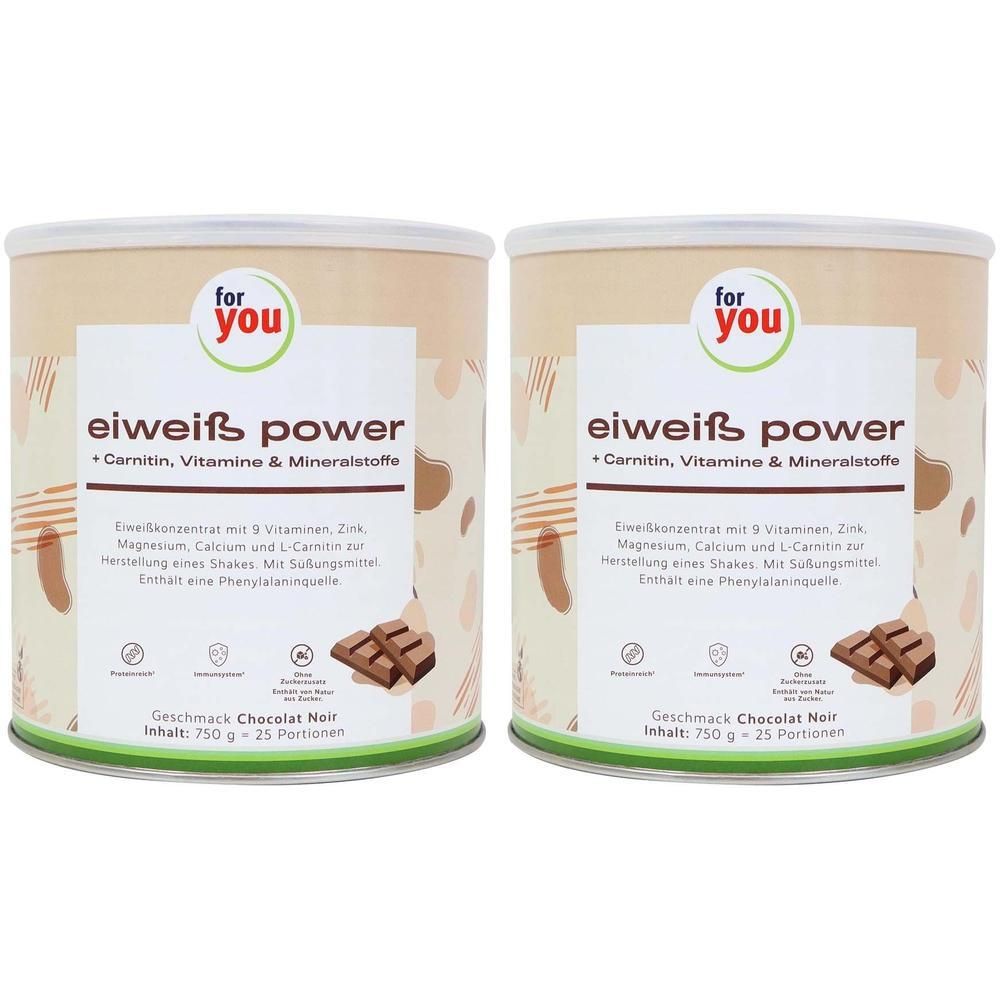 FOR YOU eiweiß power Schoko Pulver 2x 2x750 g