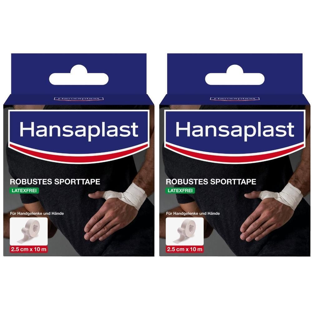 Hansaplast robustes Sporttape 2,5 cmx10 m weiß 2x 2x1 St Bandage(s)
