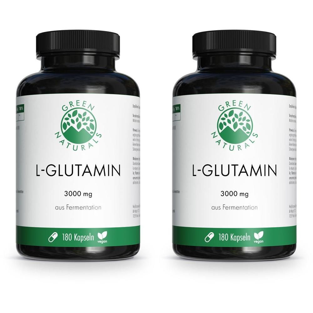 Green Naturals L-Glutamin 3000 mg vegan Kapseln 2x 2x180 St