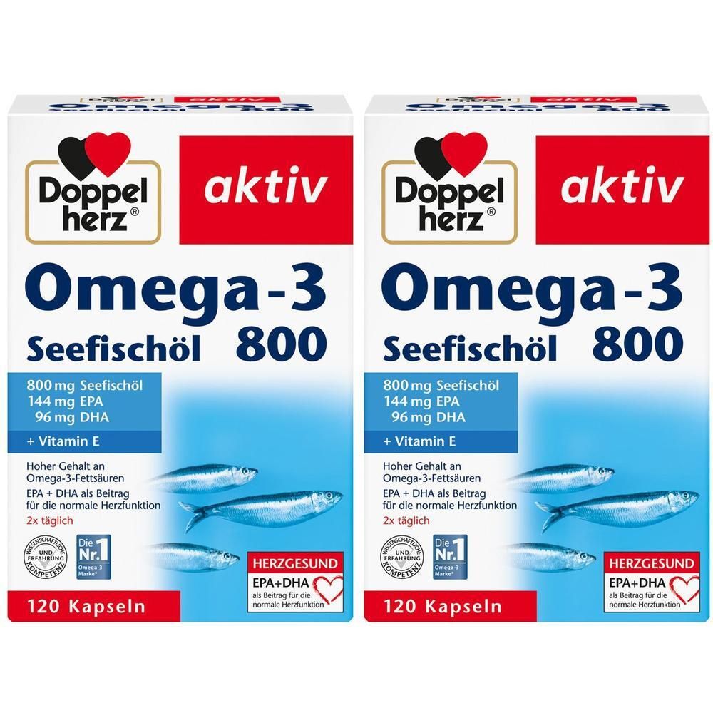 Doppelherz Omega-3 Seefischöl 800 aktiv Kapseln 2x 2x120 St