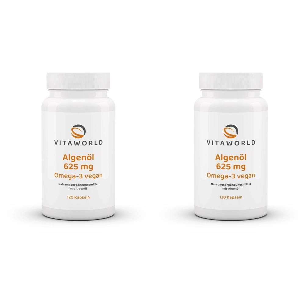 Algenöl 625 mg Omega-3 vegan Kapseln 2x 2x120 St