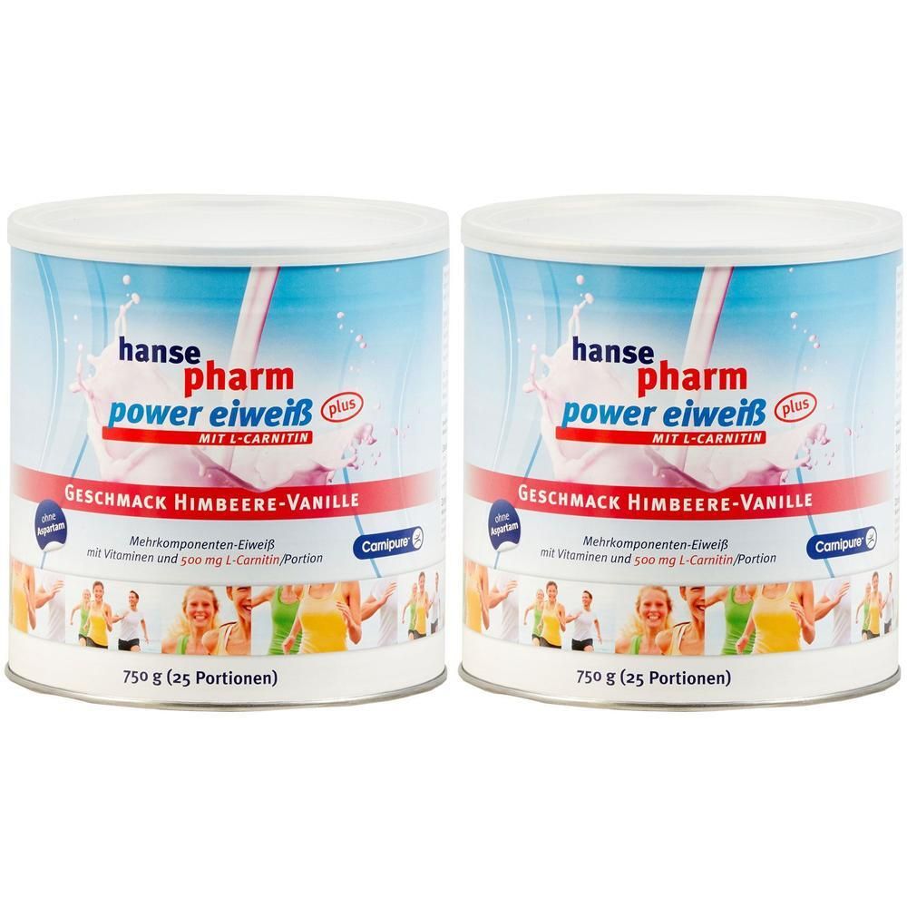 Hansepharm Power Eiweiß plus Himbeere-Vanille Plv. 2x 2x750 g Pulver