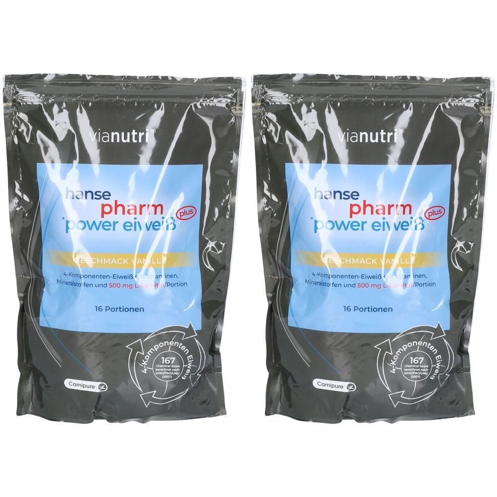 Power Eiweiss plus Protein Shake Pulver Vanille 2x 2x500 g