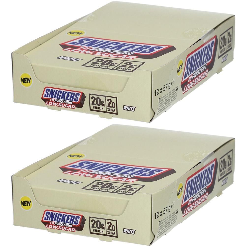Mars Protein Snickers White Low Sugar High Bar (12x57g) Chocolate 2x 2x12x57 g