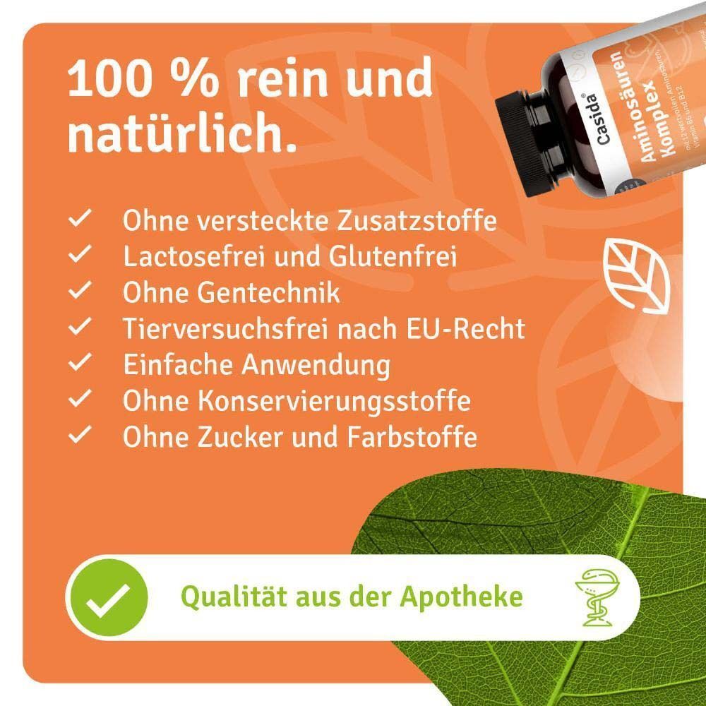 Infografik mit Vorteilen: Ohne Zusatzstoffe, laktosefrei, ohne Gentechnik, tierversuchsfrei, einfache Anwendung, ohne Konservierungsstoffe.