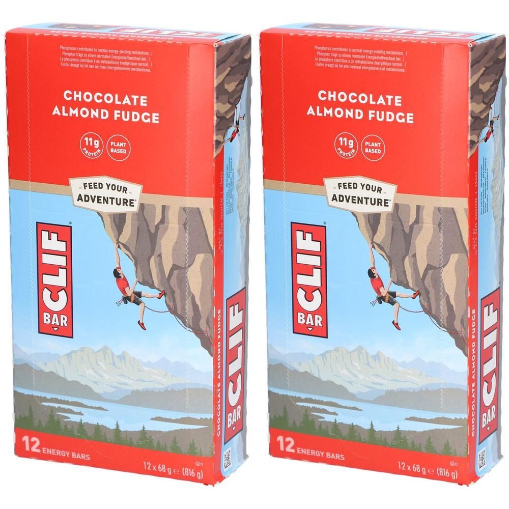 Clif Bar, Chocolate Almond Fudge, Riegel 12x68g 2x 2x12x68 g