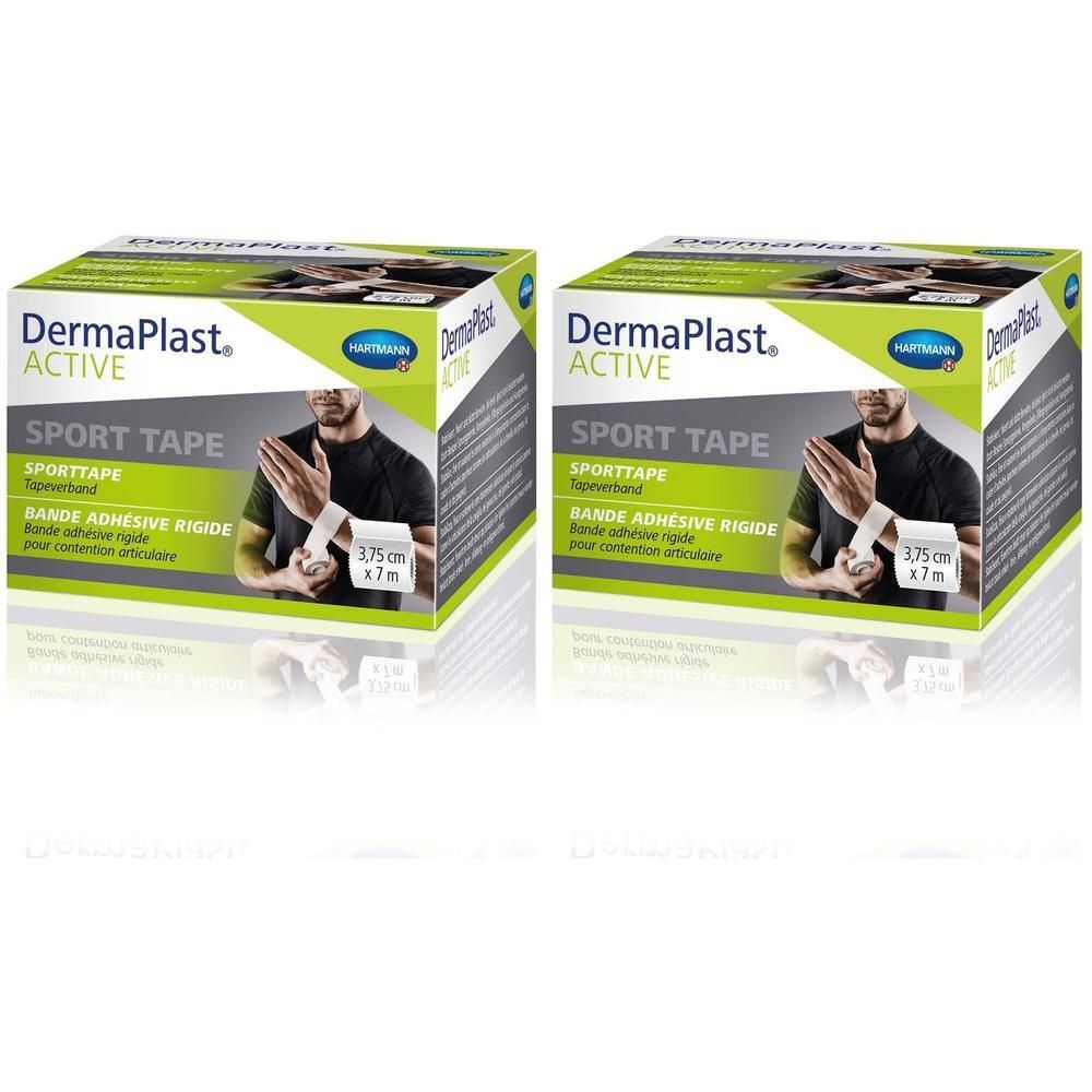Dermaplast Active Sport Tape 3,75 cmx7 m weiß 2x 2x1 St Verband