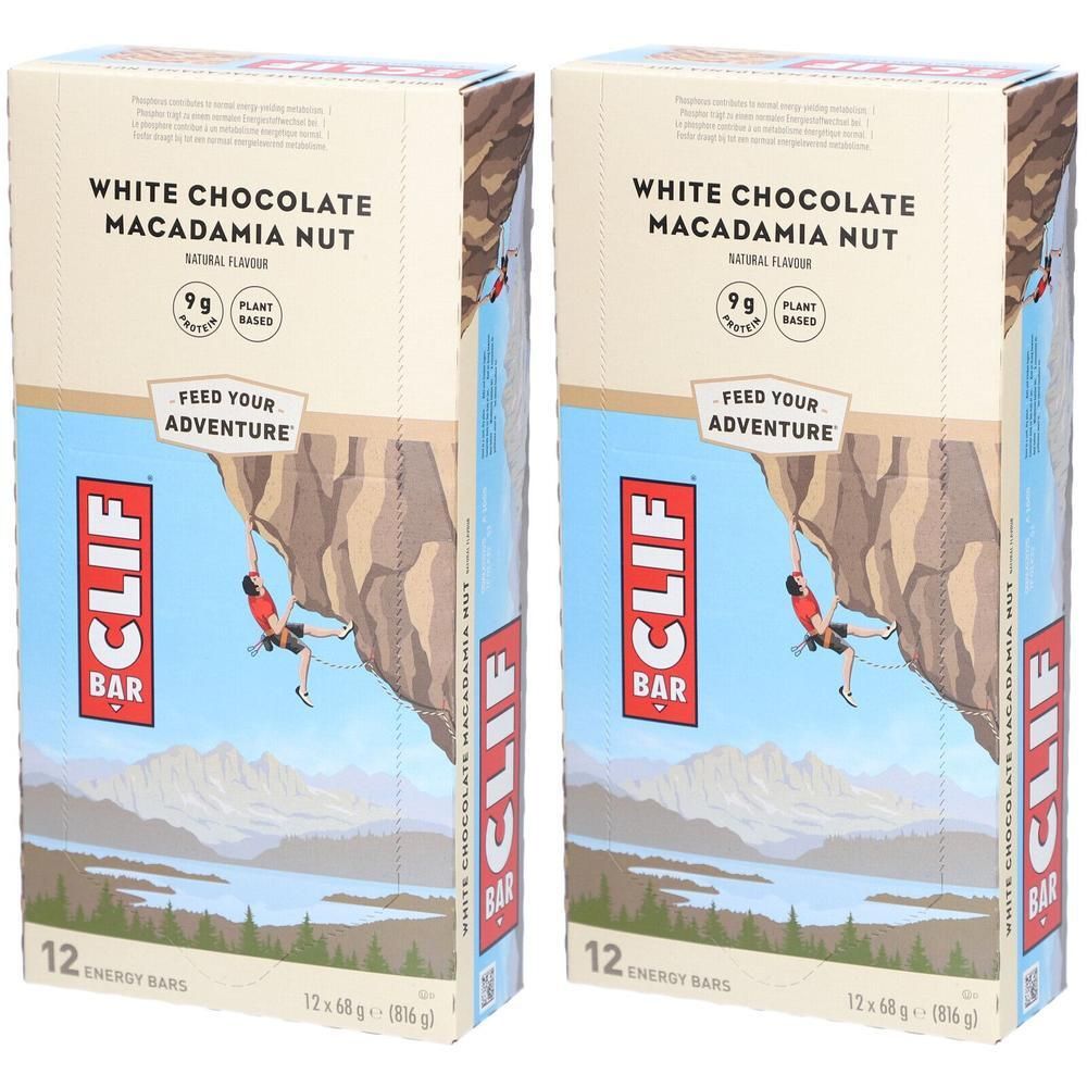 Clif Bar, White Chocolate Macadamia, Riegel 12x68g 2x 2x12x68 g