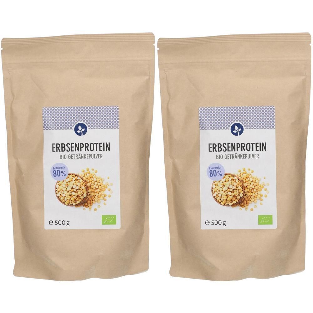 Erbsen Proteinpulver 80% Bio 2x 2x500 g Pulver
