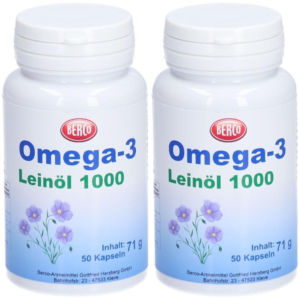 Omega-3 Leinöl 1000 Berco Kapseln 2x 2x50 St