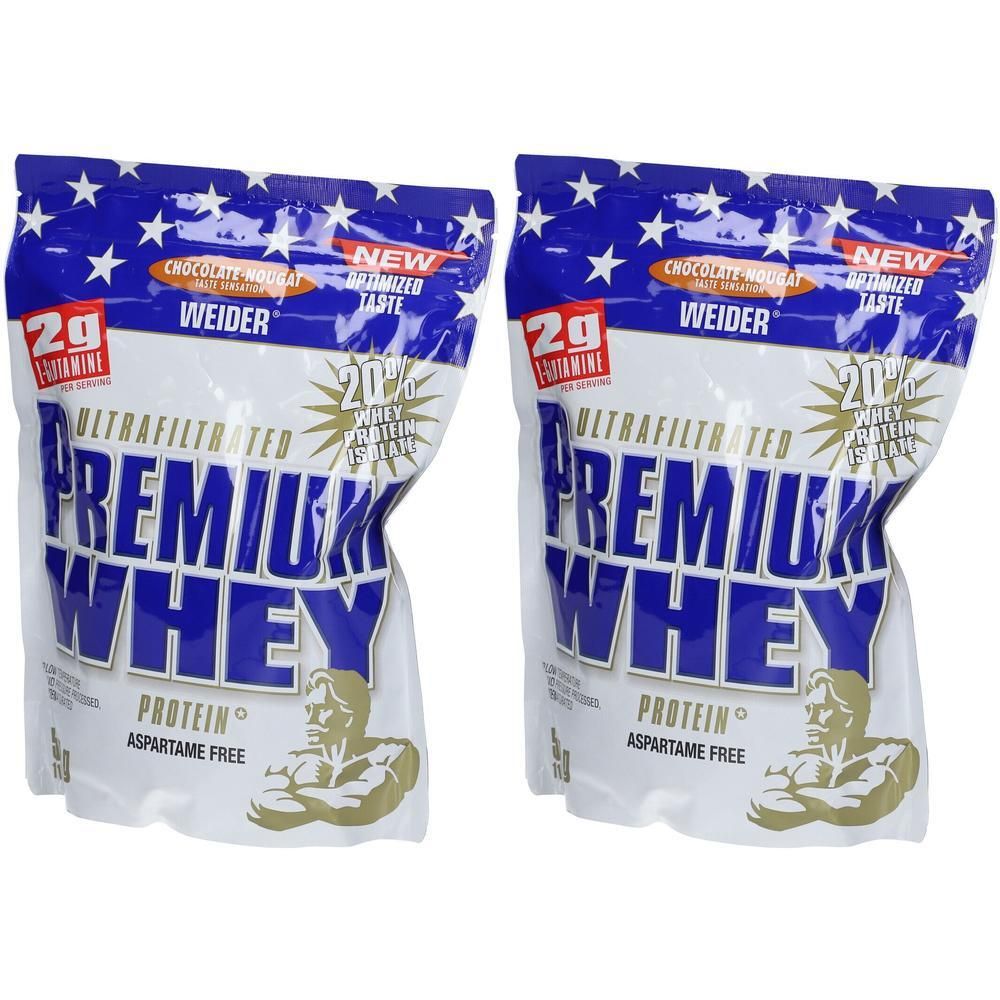 Weider Premium Whey, Schoko-Nougat, Pulver 2x 2x500 g
