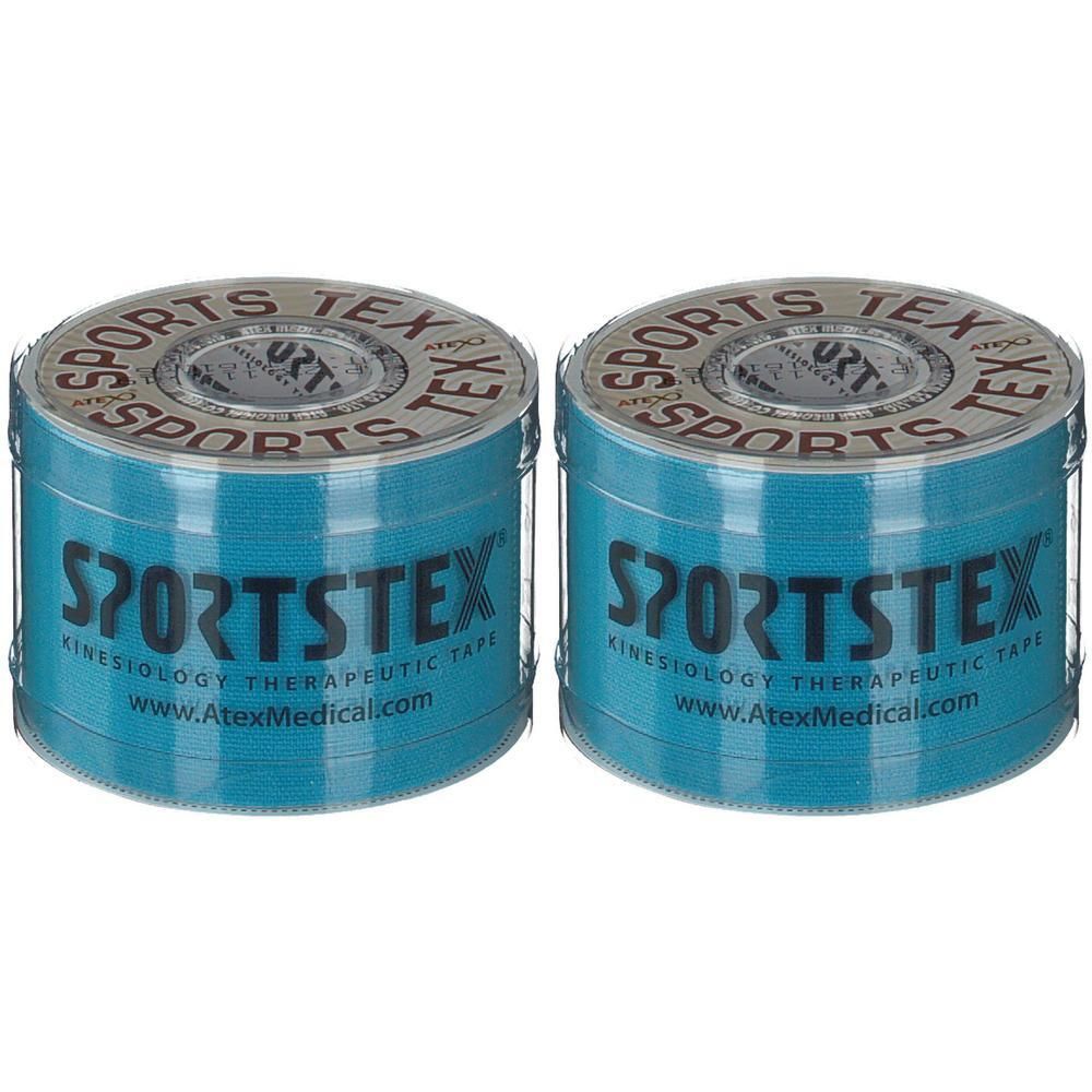 Sports TEX Kinesiologie Tape 5 cmx5 m blau 2x 2x1 St Verband