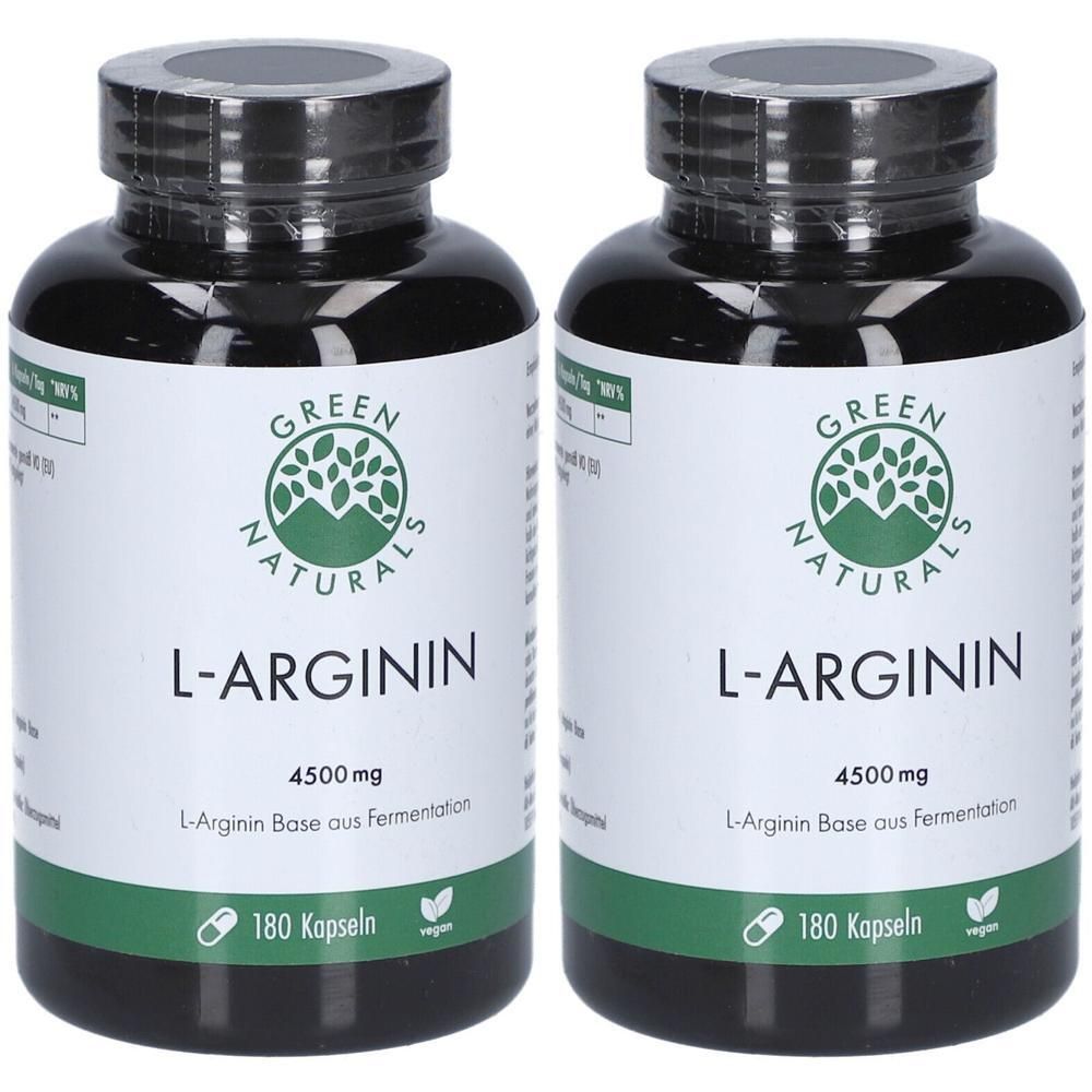 Green Naturals L-Arginin Base 4500 mg vegan Kaps. 2x 2x180 St Kapseln